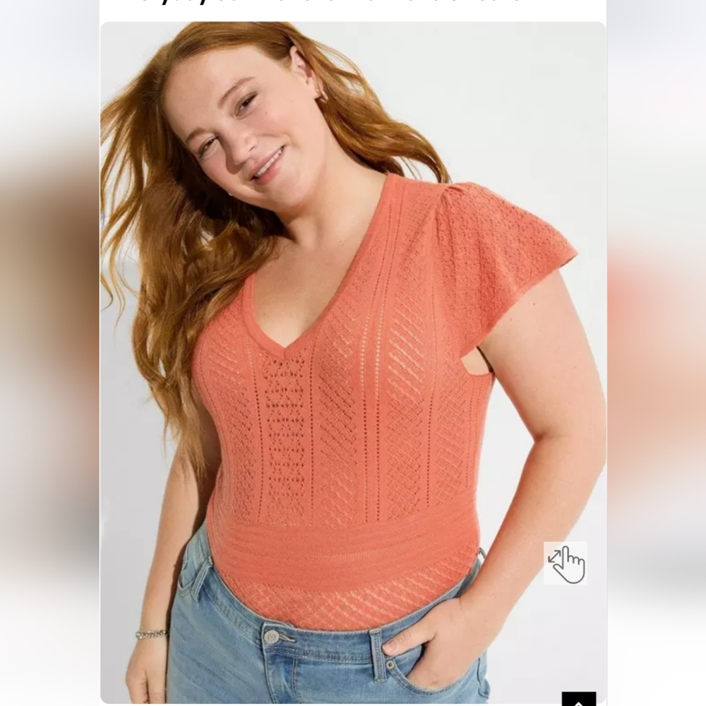 Torrid Apricot Lace Sweater